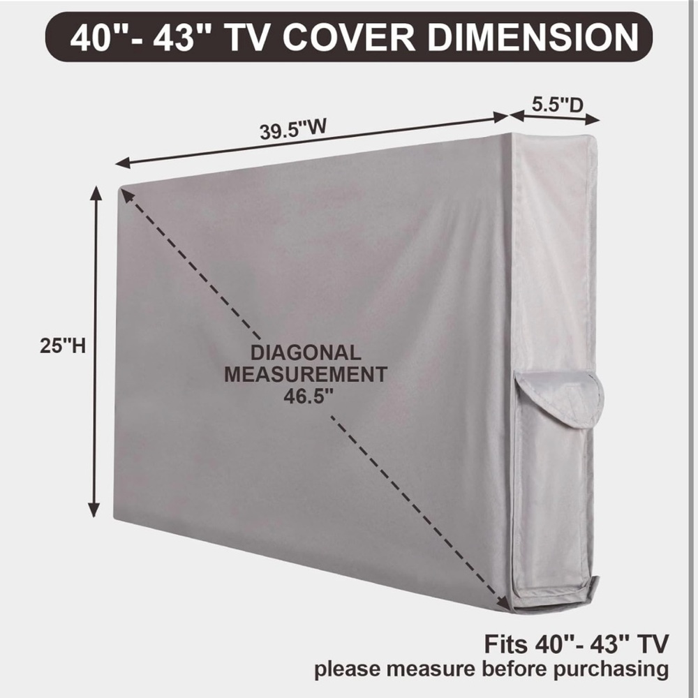 PureFit Outdoor TV Cover 43 inch Weatherproof Waterproof Outside TV Covers